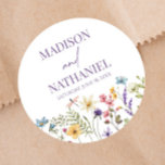Wildblume Wild Blume Blumengarten Hochzeit Runder Aufkleber<br><div class="desc">Das sind Wildblume Wild Blume Blumengarten Hochzeitsticker für Gastgeschenk!</div>