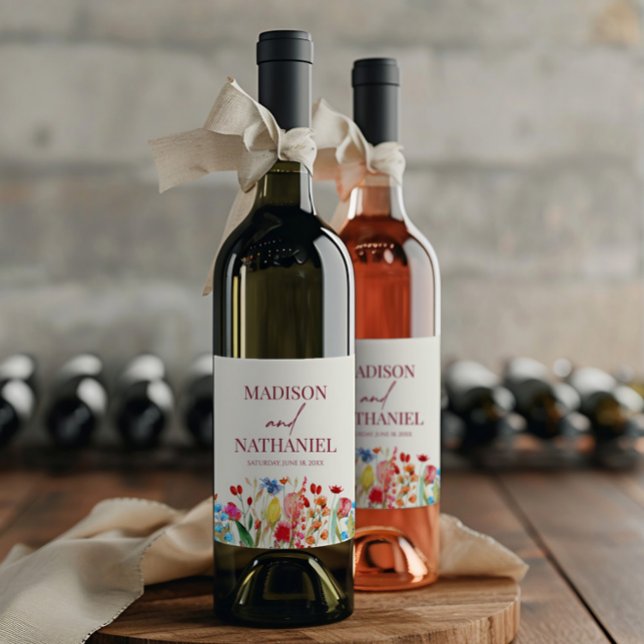 Wildblume Wild Blume Blumengarten Hochzeit Weinetikett (Von Creator hochgeladen)