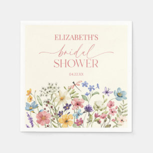 Wildblume Wild Blume Blumenstrauß Brautparty Serviette