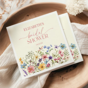 Wildblume Wild Blume Blumenstrauß Brautparty Serviette