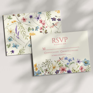 Wildblume Wild Blume Blumenzehen RSVP-Karte RSVP Karte