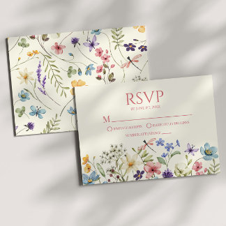 Wildblume Wild Blume Blumenzehen RSVP-Karte RSVP Karte