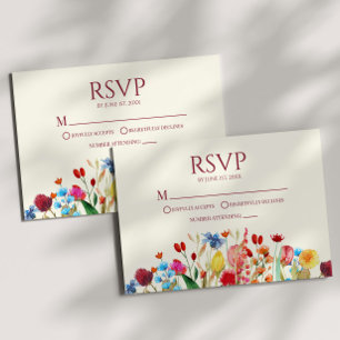 Wildblume Wild Blume Blumenzehen RSVP-Karte RSVP Karte