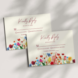 Wildblume Wild Blume Blumenzehen RSVP-Karte RSVP Karte