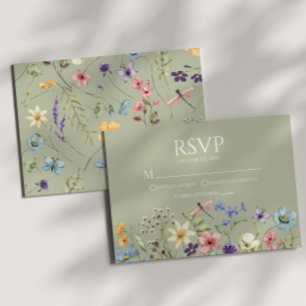 Wildblume Wild Blume Blumenzehen RSVP-Karte RSVP Karte
