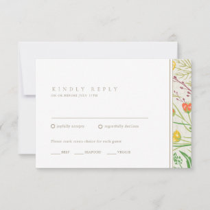 Wildblume Wild Meadow Outdoor Hochzeit RSVP Karte