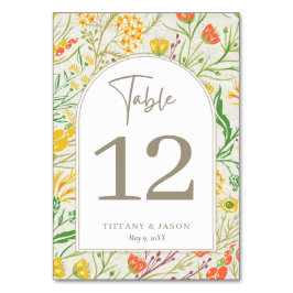Wildblume Wild Meadow Outdoor Hochzeit Tischnummer