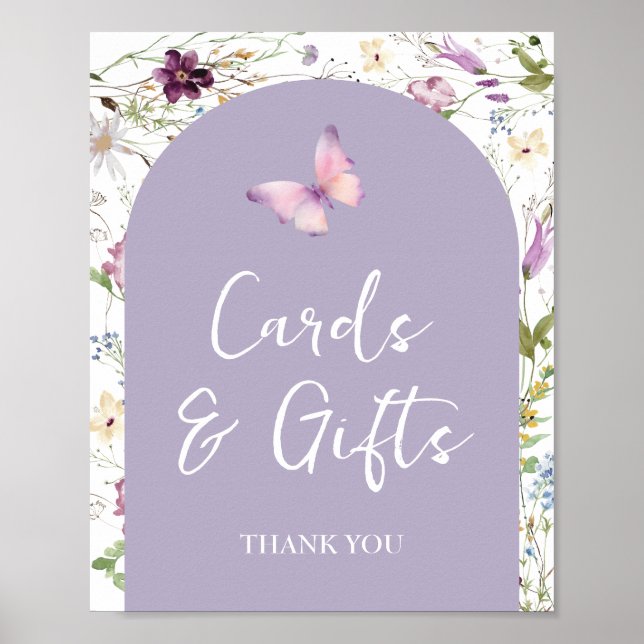 Wildblume Wild ONE Butterfly Garden Cards & Gifts Poster (Vorne)