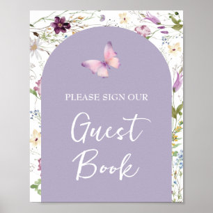 Wildblume Wild ONE Butterfly Garden Guest Book Poster