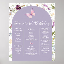 Wildblume Wild ONE Butterfly Garden Meilenstein Poster