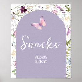 Wildblume Wild ONE Butterfly Garden Party Snacks Poster
