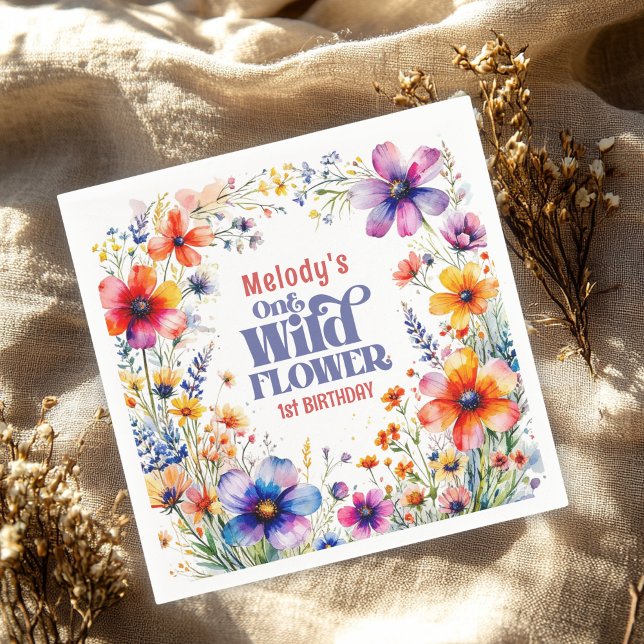Wildblume Wilde Eins 1. Geburtstag  Serviette (Von Creator hochgeladen)