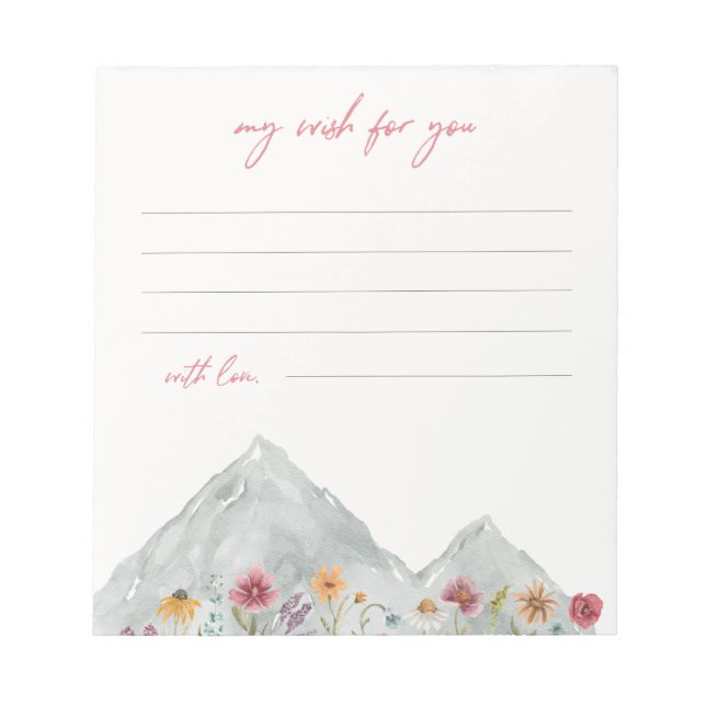 Wildblume will Notecards | WILDBLUME Notizblock (Vorderseite)