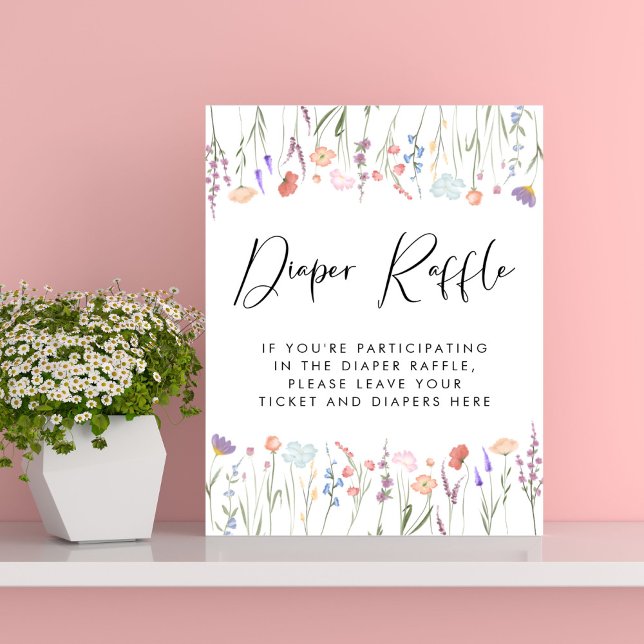 Wildblume Windeln Raffle Drop Off Babydusche Poster (Von Creator hochgeladen)