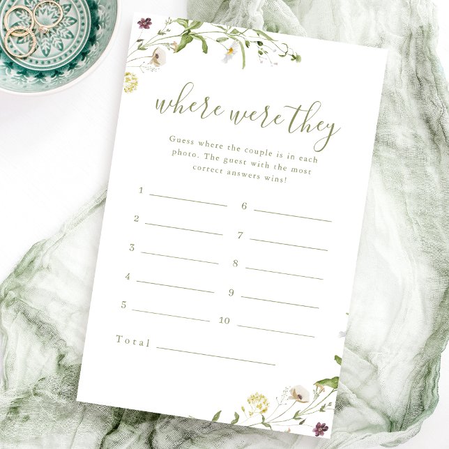 Wildblume wo waren sie Brautparty (Wildflower where were they bridal shower game)