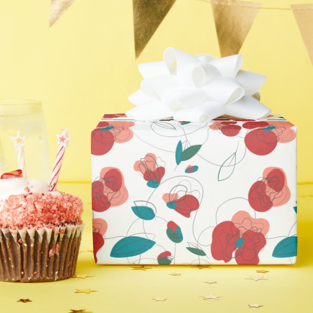 Wildblume Wonderland | Stilisierte Blume Geschenkpapier (Geburtstagsparty)