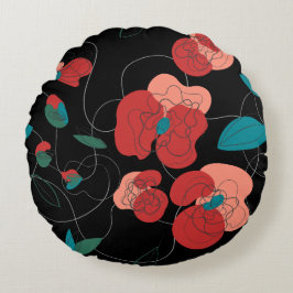 Wildblume Wonderland | Stilisierte Blume Rundes Kissen