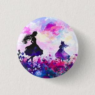 Wildblume Wonderland Wasserfarbe Button