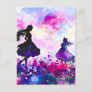 Wildblume Wonderland Wasserfarbe Feiertagspostkarte