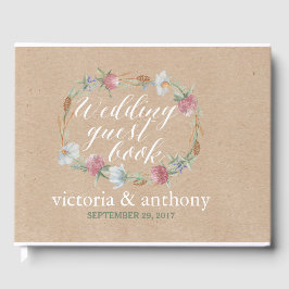Wildblume Wraath on Kraft Country Wedding Gästebuch