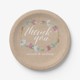 Wildblume Wraath on Kraft Country Wedding Pappteller