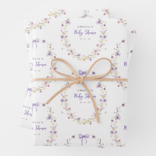 Wildblume Wrapping Paper Baby Duschgeschenk Wrap Geschenkpapier Set