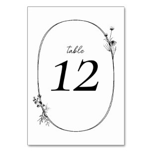 Wildblume Wreath Ivory Wedding Tischnummer