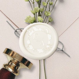 Wildblume Wreath Monogram Initial Boho Wedding Wax Seal Stamp