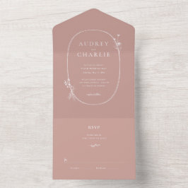Wildblume Wreath Wedding All in One Einladung