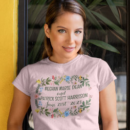 Wildblume Wreath Wedding Bridesmaiers T-Shirt