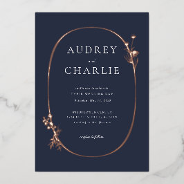 Wildblume Wreath Wedding Foil Einladung