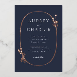 Wildblume Wreath Wedding Foil Einladung