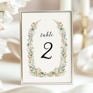 Wildblume Wreath Wedding Tischnummer