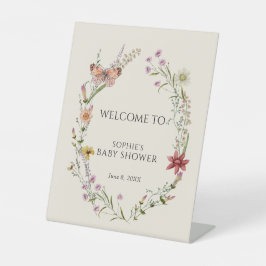 Wildblume wünscht sich eine Kinderdusche im Blühen Sockelschild