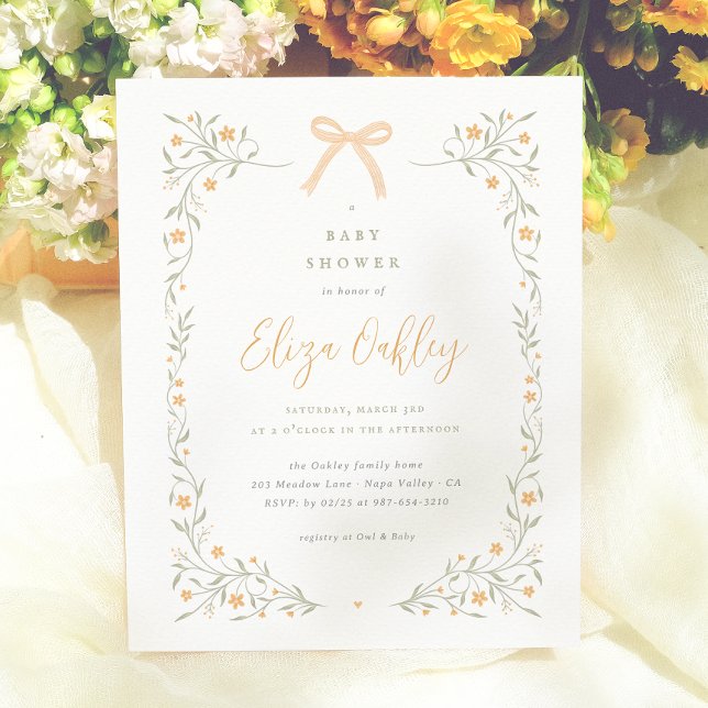 Wildblume & Yellow Bow Garden Baby Dusche Budget (Von Creator hochgeladen)