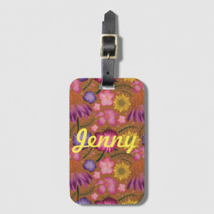 Wildblume Yellow Floral Personalisiert Gepäckanhänger
