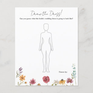 Wildblume Zeichnete das Dress Brautparty Game
