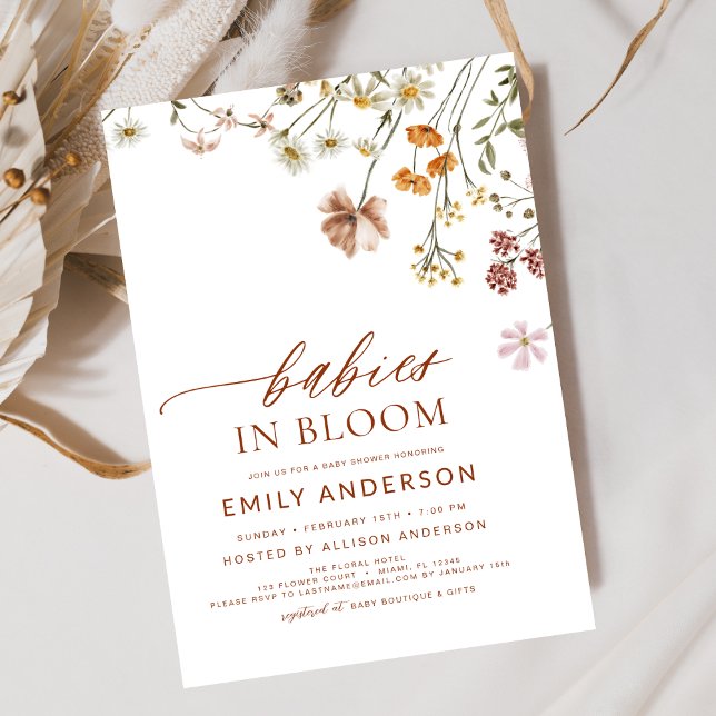 Wildblume Zins Babys in Bloom Baby Dusche Einladung (Von Creator hochgeladen)