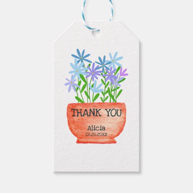 Wildblume zum botanischen Geburtstag von Pot Viele Geschenkanhänger (Vorderseite)