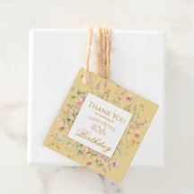 Wildblumen 40. Gelber Geburtstag Danke