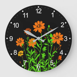 Wildblumen-79156 Große Wanduhr