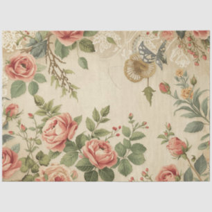 Wildblumen & Antique Rosen Dekor Cottagecore Seidenpapier