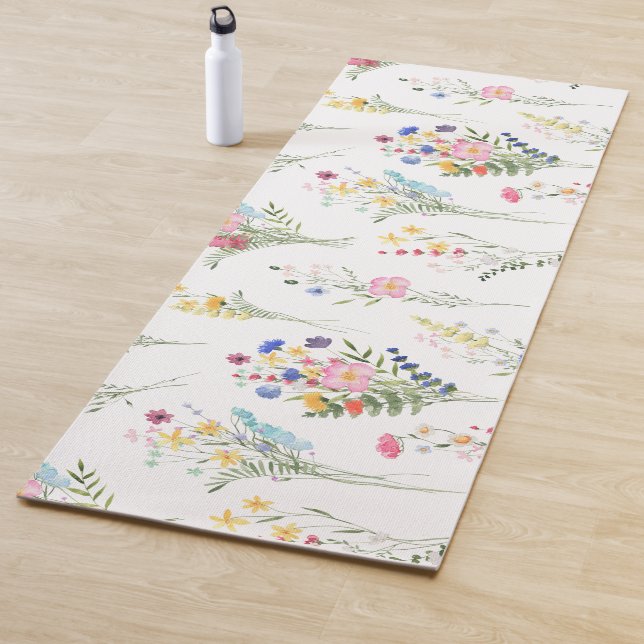 Wildblumen-Aquarell-Blumen Yogamatte (Beispiel)