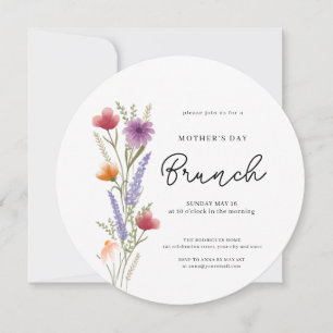 Wildblumen-Aquarell-Brunch Muttertag Einladung