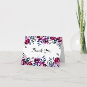 Wildblumen-Aquarell-Dankeschön-Notizkarte Karte