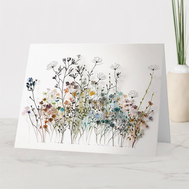 Wildblumen - Aquarell Karte (Vorderseite)