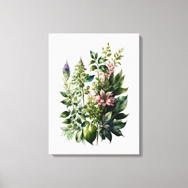 Wildblumen Aquarell Leinwand (Vorderseite)