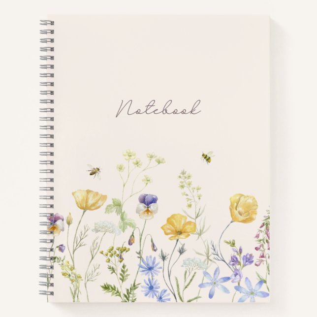 Wildblumen, Aquarell Notizbuch (Vorderseite)
