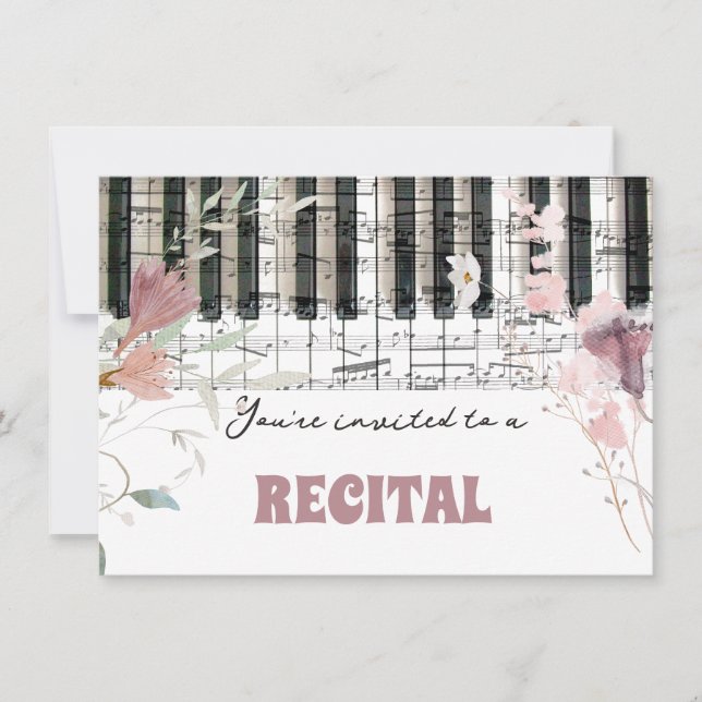 Wildblumen Aquarellfarben Einladung (Vorderseite)