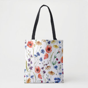 Wildblumen Aquarellmohn Kamille Hintergrund